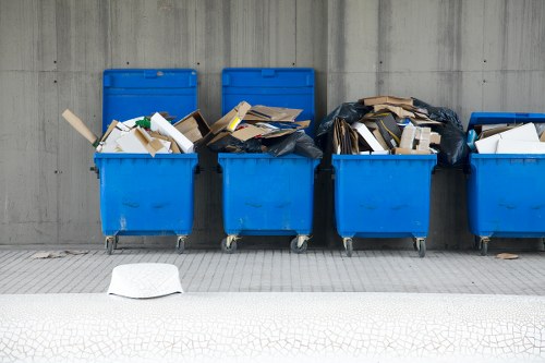 Construction site in Rotherhithe with waste removal