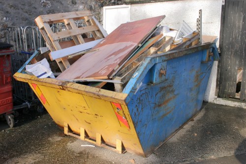 Waste removal trucks operating in Rotherhithe